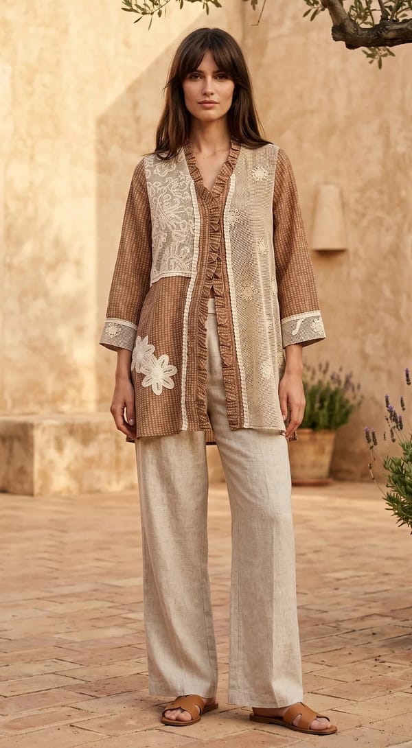 Cotton Jute Colorblock Tunic — Basanti Kapde aur Koffee