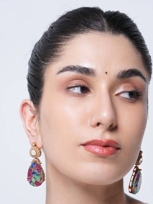 Designer Multicolor Firestone Doublet Earrings — Cao Jewellery