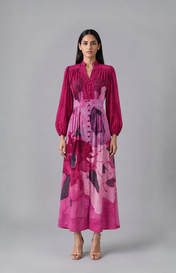 Vela Gathered Midi Dress — CLOS