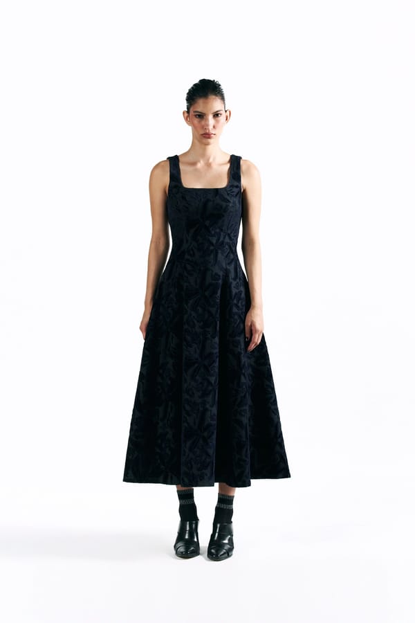 Velvet Blossom Midi Dress — Pocketful Of Cherrie