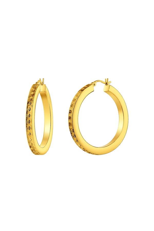 Egyptian Textured Large Hoop Earrings — Miss Jo