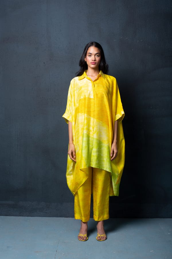 Yellow Dupion Silk Kurta Set — CLOS