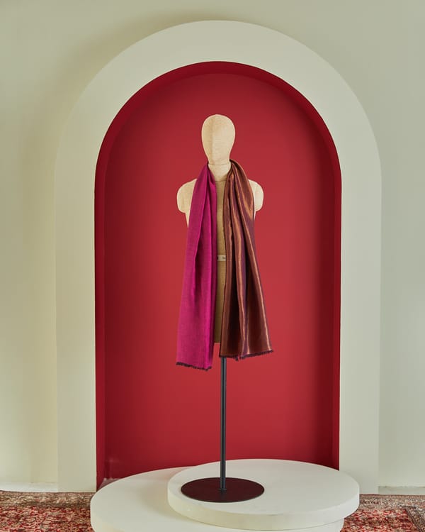 Wool Reversible Zari Stole — Shaza