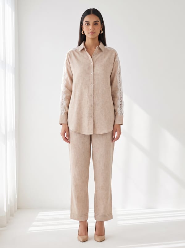 Beige Linen Shirt — THE LUXURY DRESSING