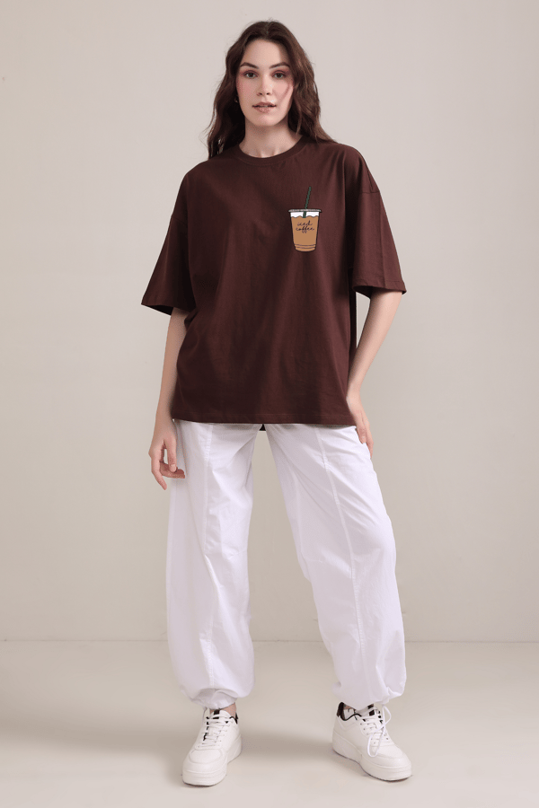 Coffee Pocket Print Oversized T-Shirt — Botnia