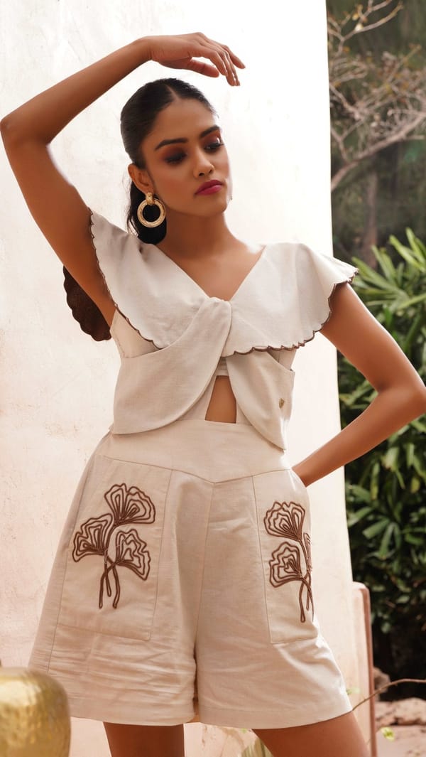 Beige Playsuit With Dori — Western Era