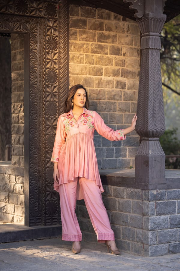 Peach 2 Piece Co-Ord Set — Kahani Lush