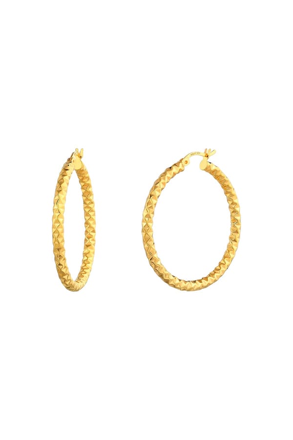 Diamond Cut Large Hoop Earrings — Miss Jo