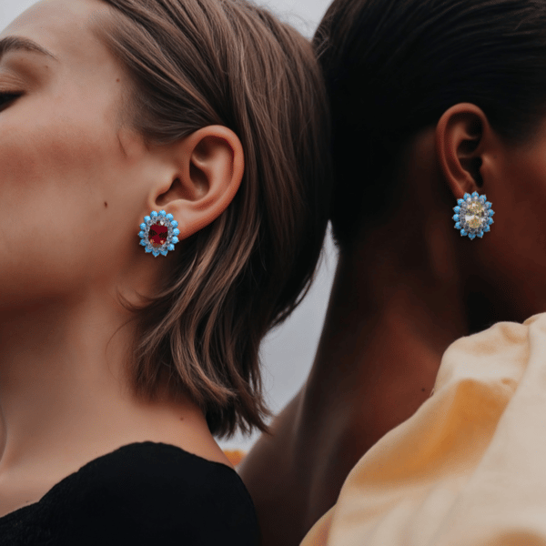 Ruby Cluster Studs — Kesya