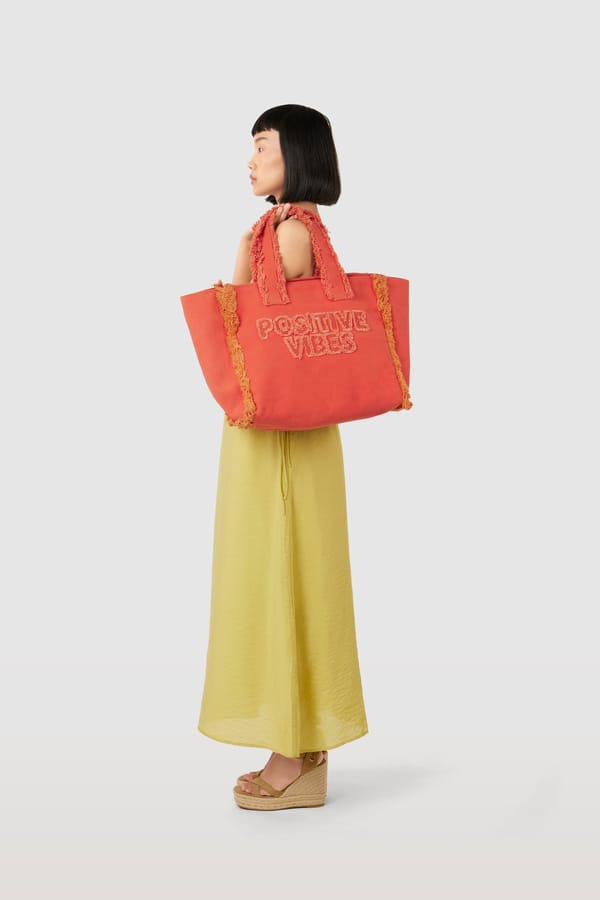 Jena Positive Vibes Canvas Tote — Jena Luxury