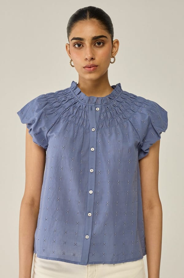 Round Neck Bottoned Blouse — Move About Effortlessly