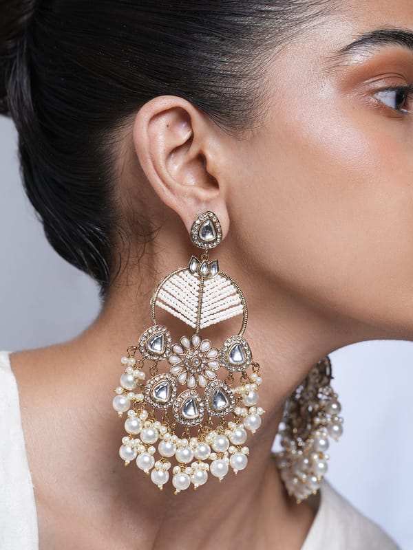 Designer Heavy Mehendi Polish Earrings — Cao Jewellery