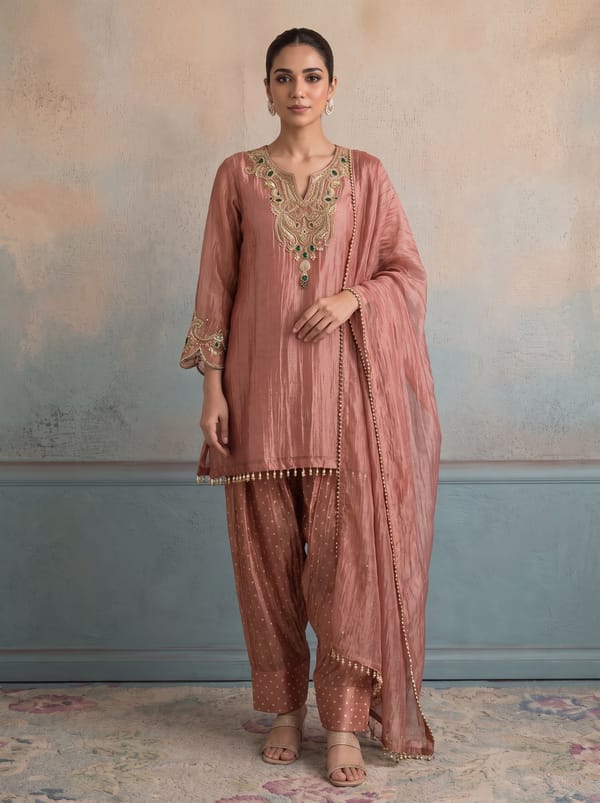 Gulabi Noor Kurta Set — SUSHIL AGGARWAL
