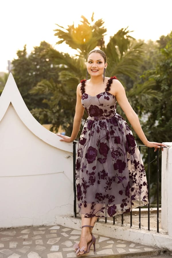 Lavender Floral Organza Midi — EDITION II