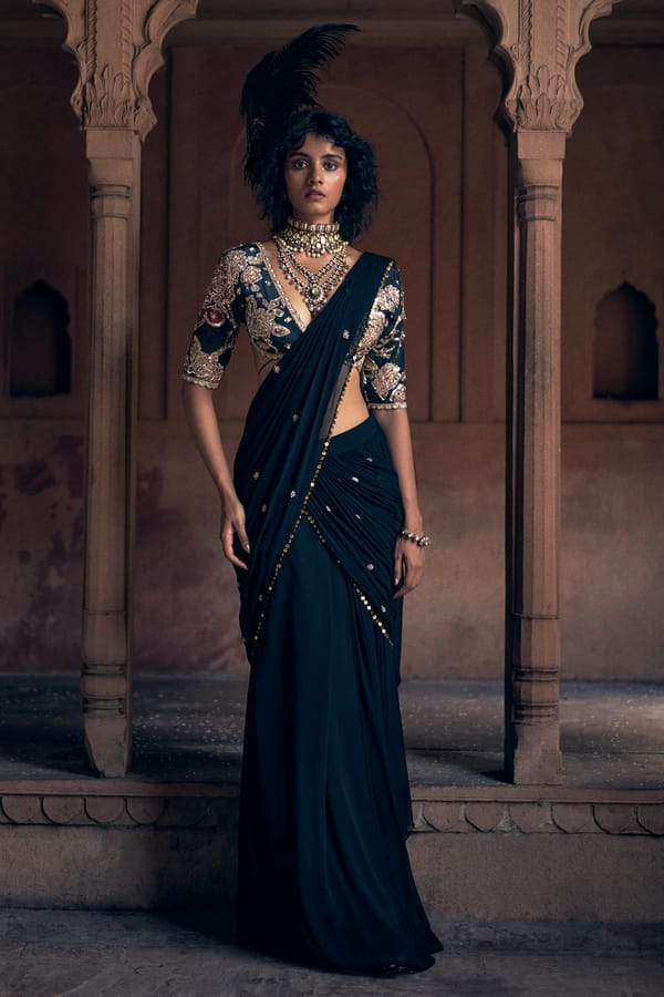 Kaia Saree Set ��Black — Paulmi and Harsh