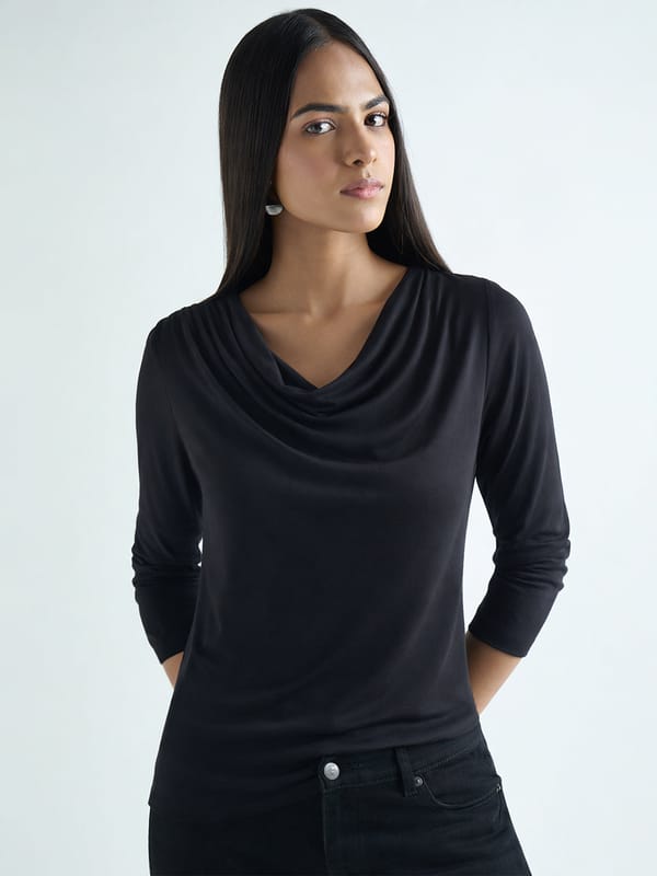 UltraSoft Bamboo Cowl Neck Bodysuit — Femmella