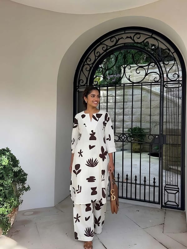 Shadow Printed Kurta Set — POPPI