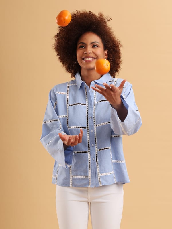 Celeste Ladder Lace Shirt — ANISETTE
