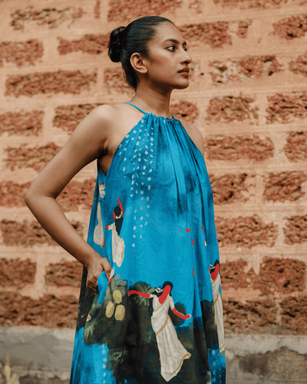 Kadhali Blue Halterneck - Short — House of Urmi