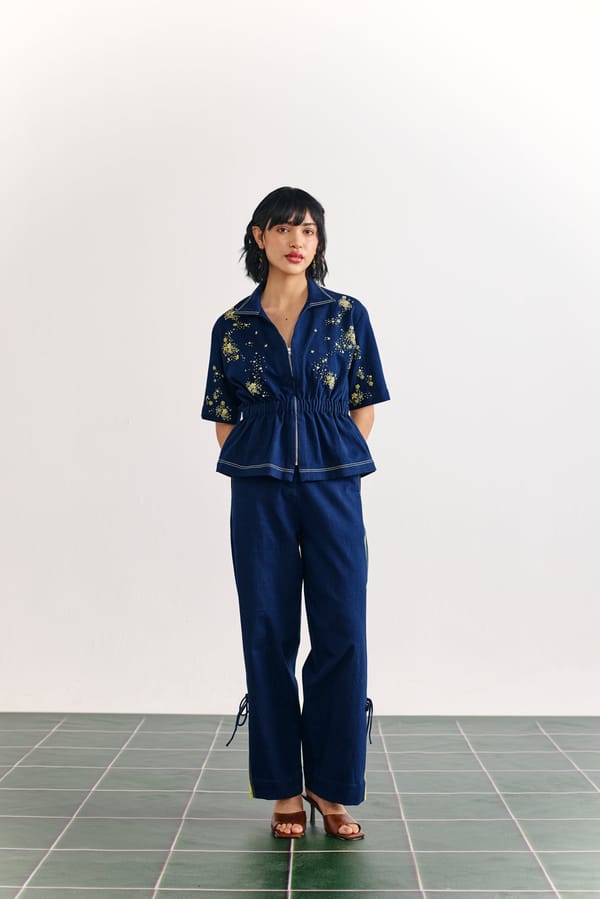 Denim Embellished Peplum Coord — HOUSE OF HEATHER