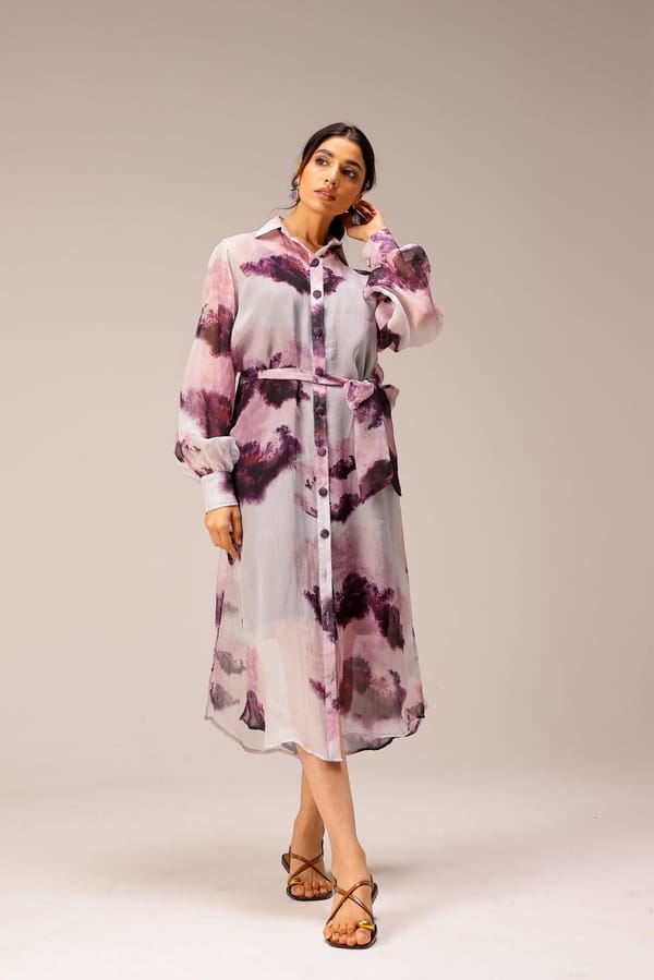 Mila Organza Shirt Dress — STUDIO SURBHI