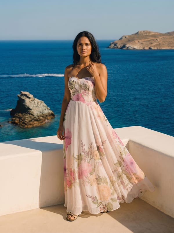 Off-White Floral Corset Bodice Maxi Dress — IERA