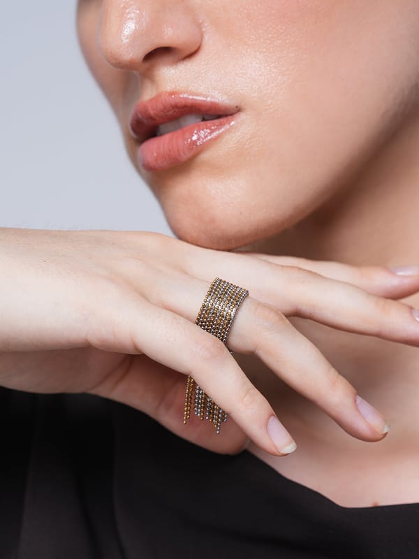 Stainless Steel Chain Tassel Finger Ring — Cao Jewellery