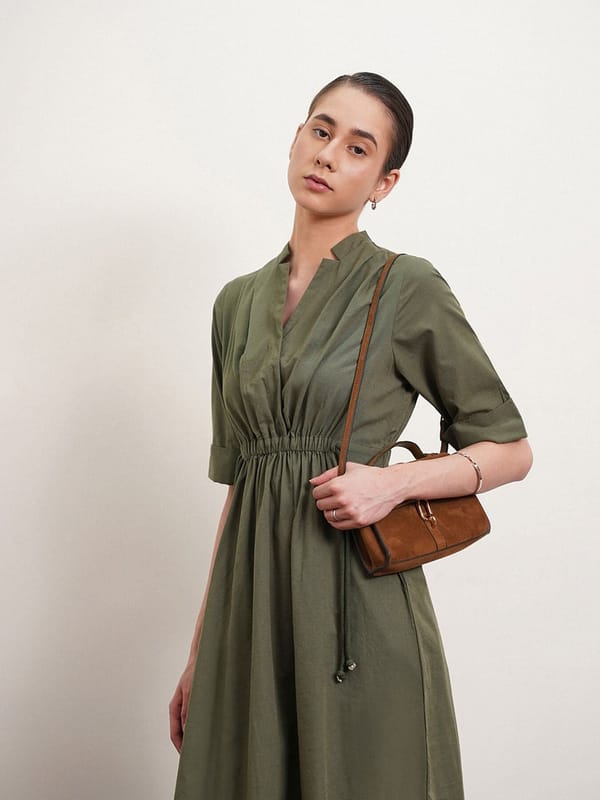 Linen Dress With Elasticated Waist — Fable Street
