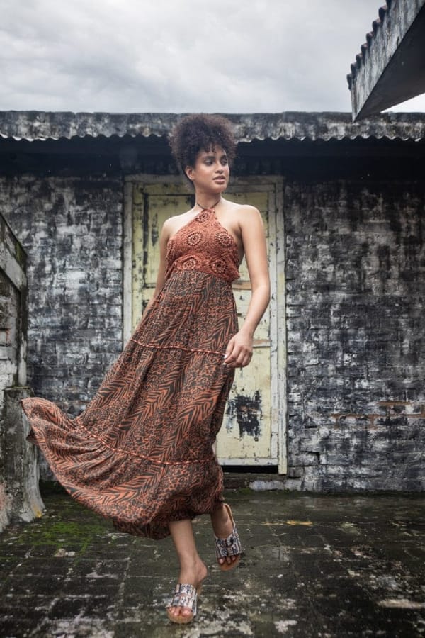 Flamingo Lily Backless Long Dress — Beach Bum