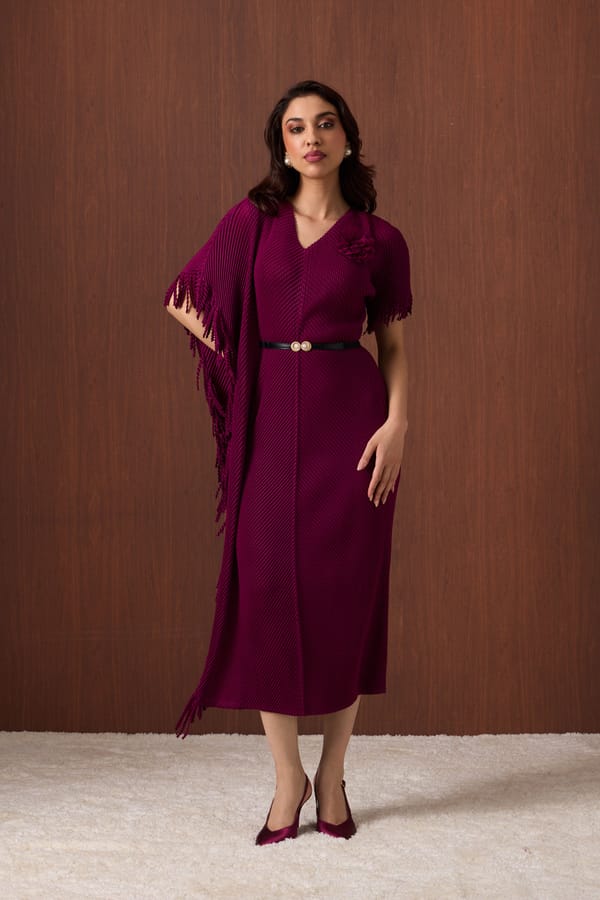 Giselle Drape Dress — Scarlet Sage