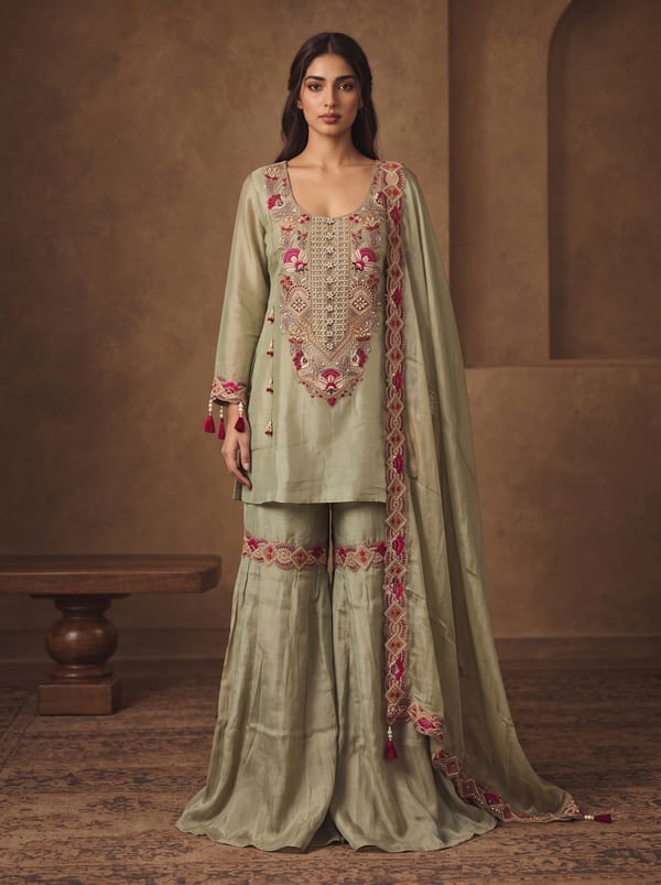 Emerald Noor Sharara Set — THAKUR CREATIONS