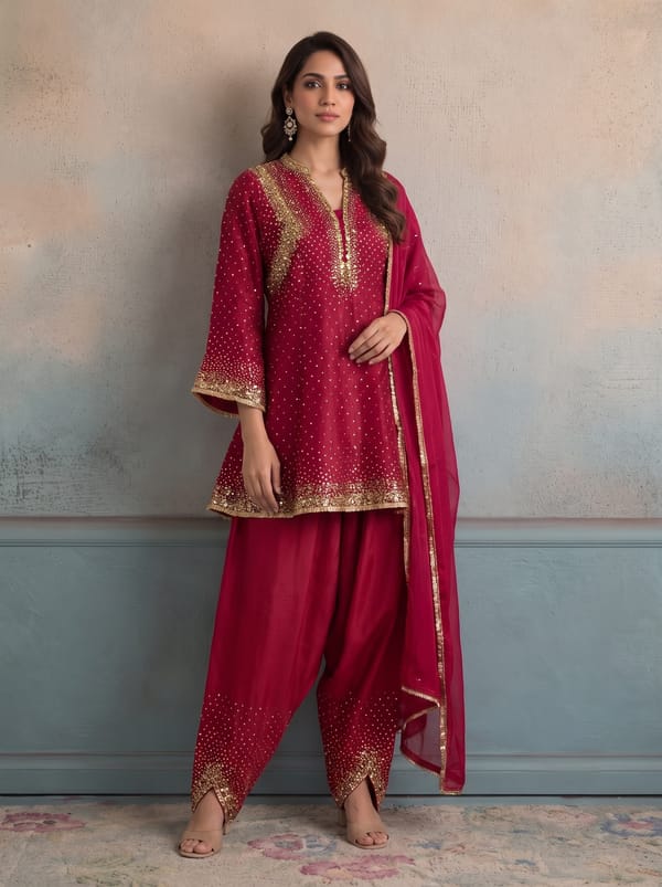 Rani Rose Kurta Set — SUSHIL AGGARWAL