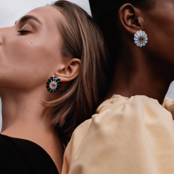 Black Petal Studs — Kesya