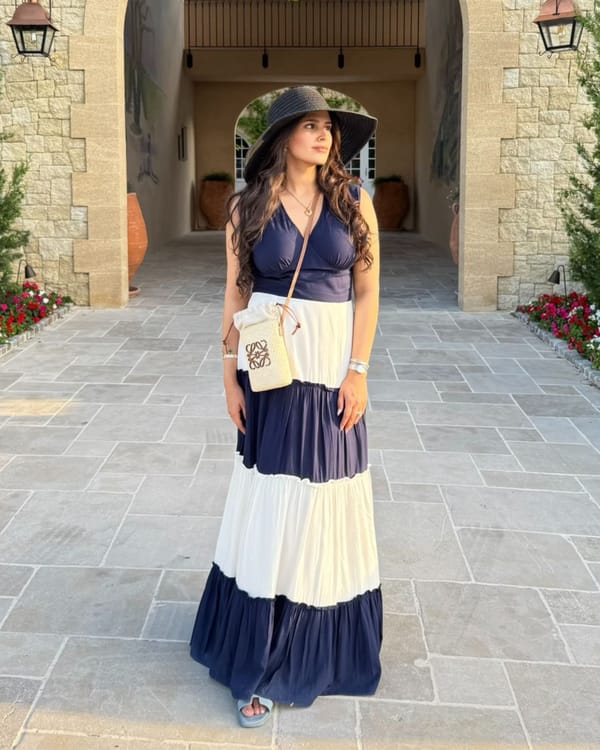 Navy & Ivory Maxi Dress — ZAZU