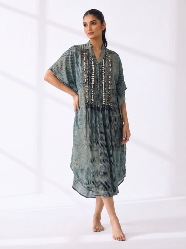 Embellished Kaftan Grey — 5 Elements