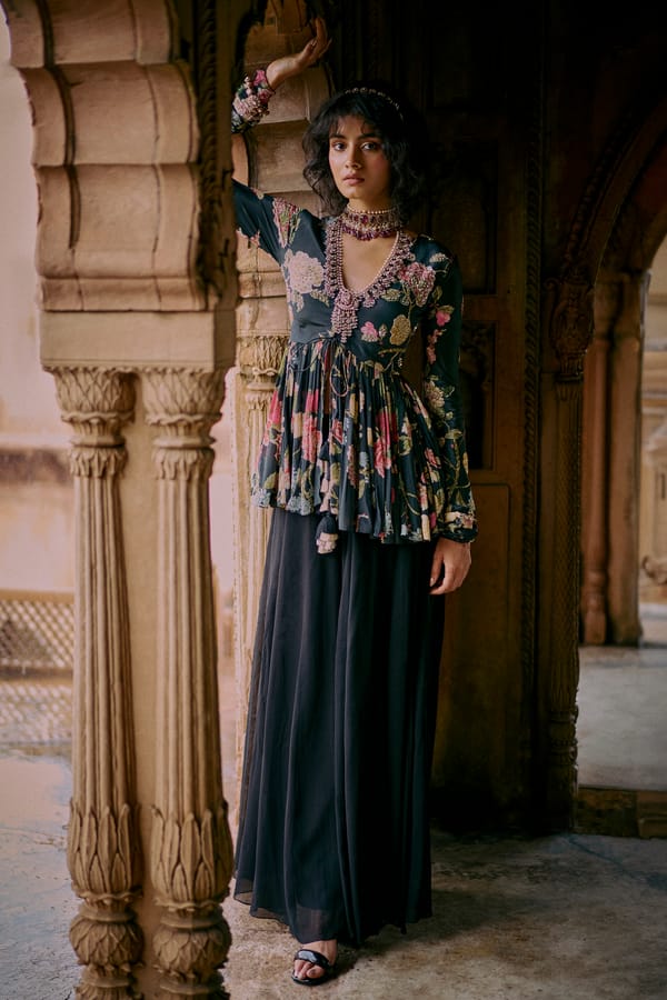 Violet Peplum Set — Paulmi and Harsh