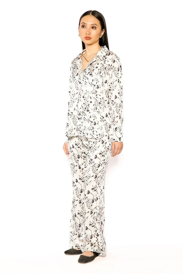 Ivory Abstract Printed Shirt and Pants Co-ord Set — Contemponari