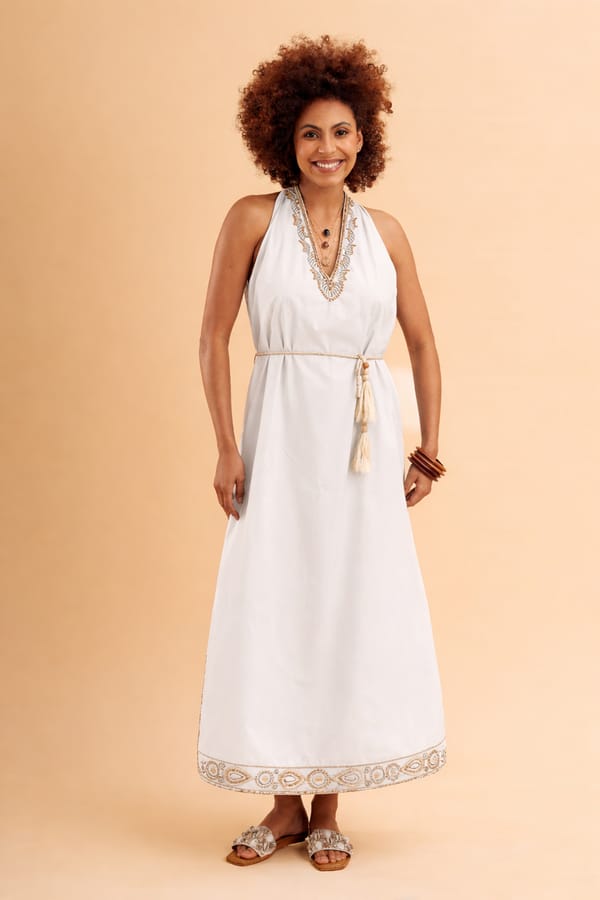 Ivory Nomad Halter Dress — ANISETTE