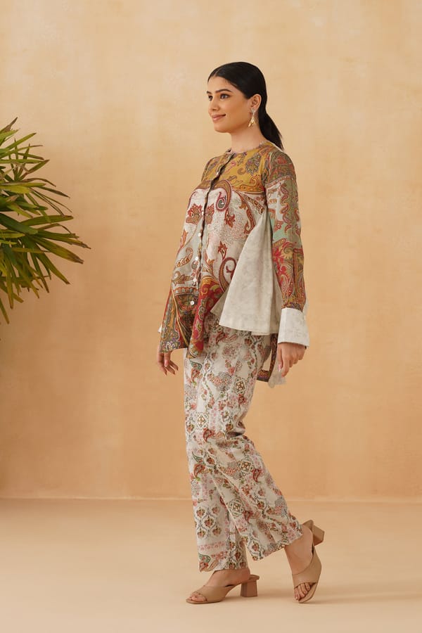 Multicolor Paisley Printed Tunic and Pant Co-ord Set — NEETIKA CHOPRA
