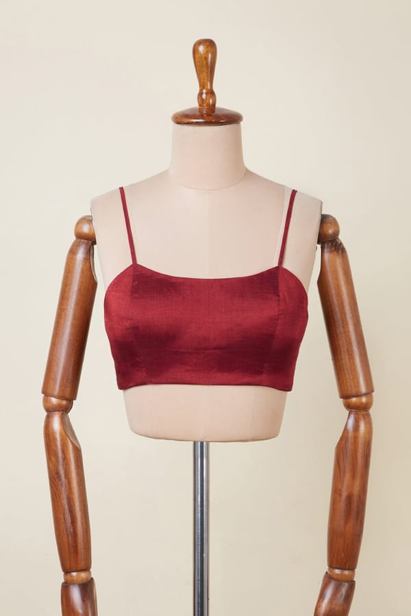 Metallic Red Tissue Spaghetti Strap Blouse — Dressfolk