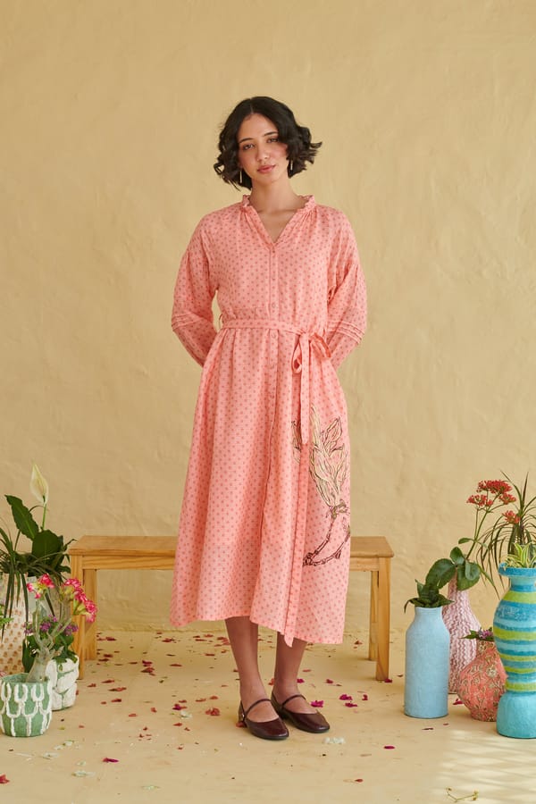 Dune Peach Dress with Belt — Shop Roho
