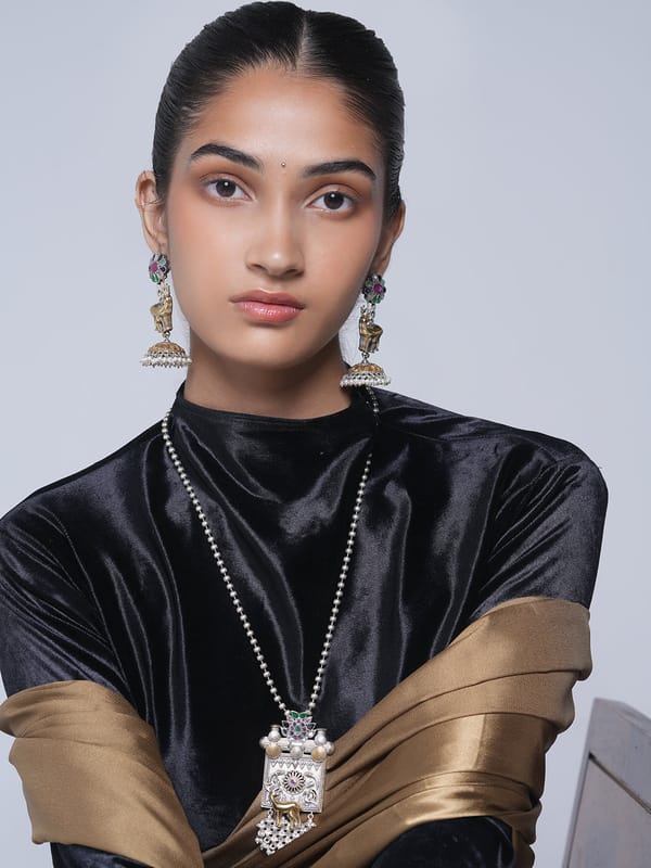 Silver Polish Fusion Pendant Necklace Set — Cao Jewellery