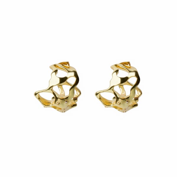 Bold Molten Hoops Gold — She Ela Jewel