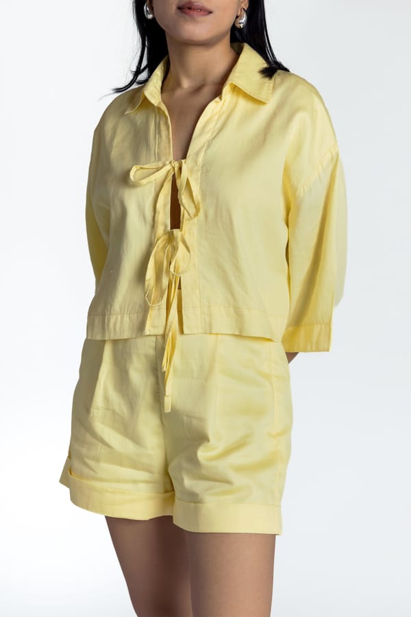 Paired Cotton Shorts — Studio MuGu