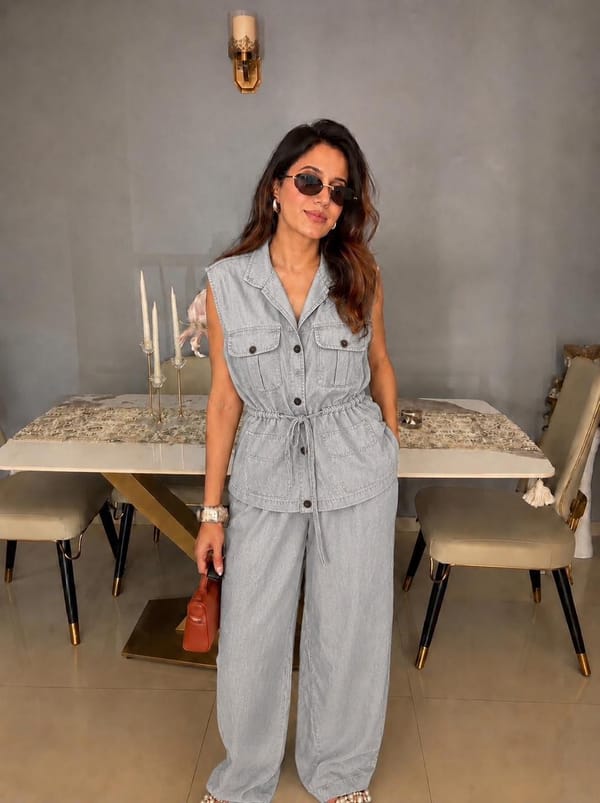 Sleeveless Utility Denim Co-Ord Set — CLOSET AFFAIR