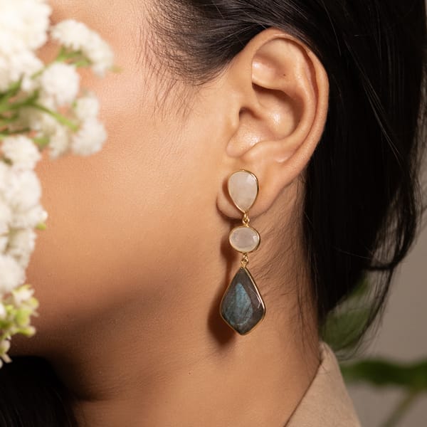 Fancy Drop Earrings | Labradorite — Aura Fine Jewellery