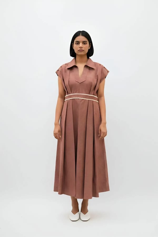 Tuscan Red-Ivory Skater Dress — Neora