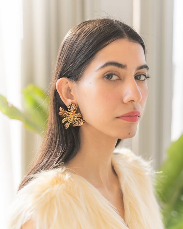 Jardin Earrings - Red & Black — Azga