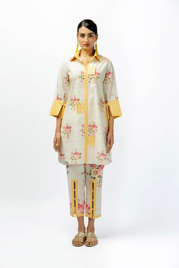 Roses Sleeve + Multi Slit Pants — Jungle Marigold