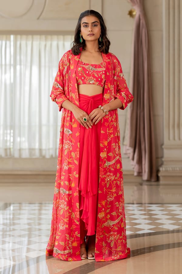 Halima Jacket Set - Peony Pink — Paulmi and Harsh